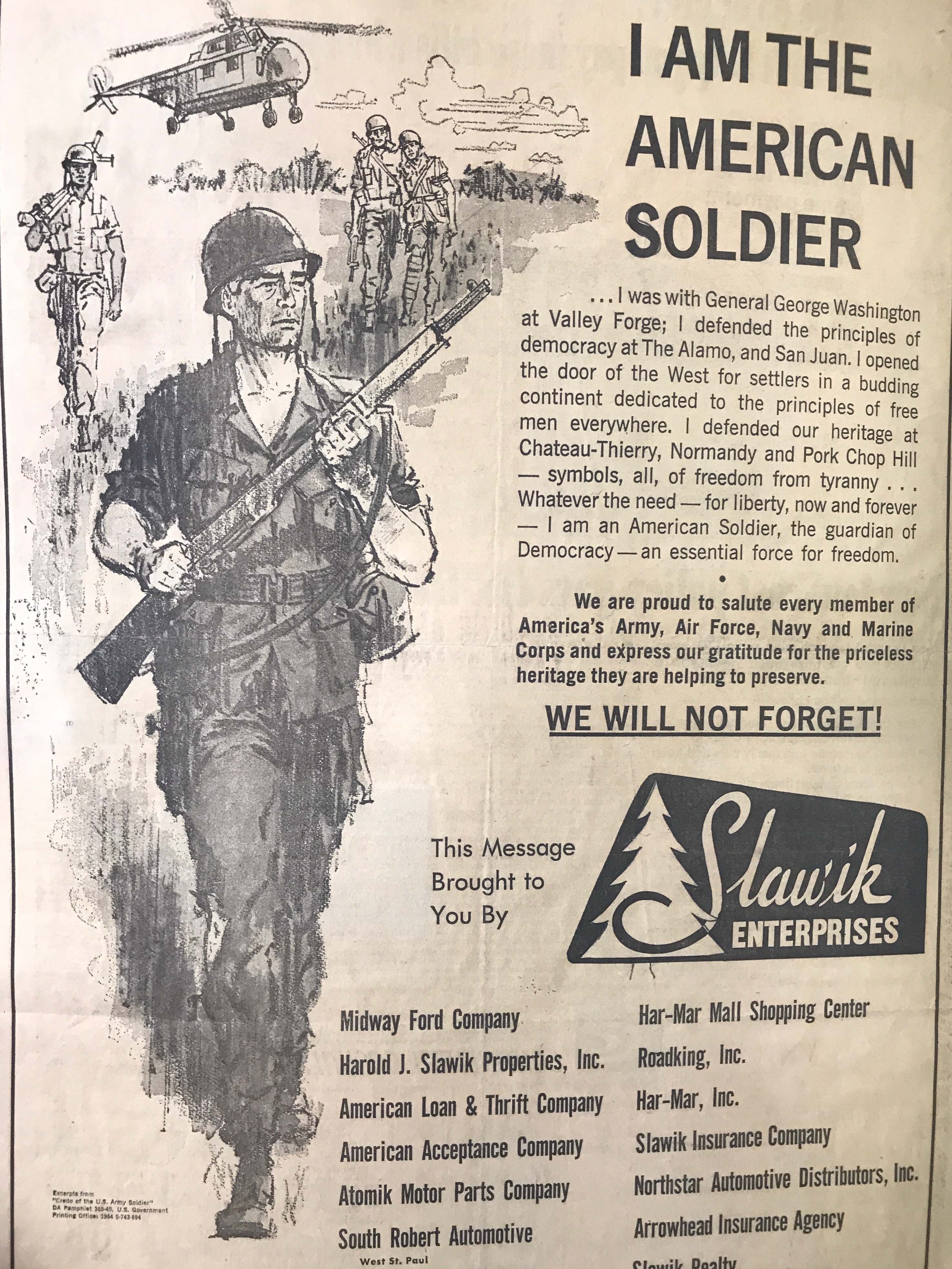 Vintage Support Troops Ad